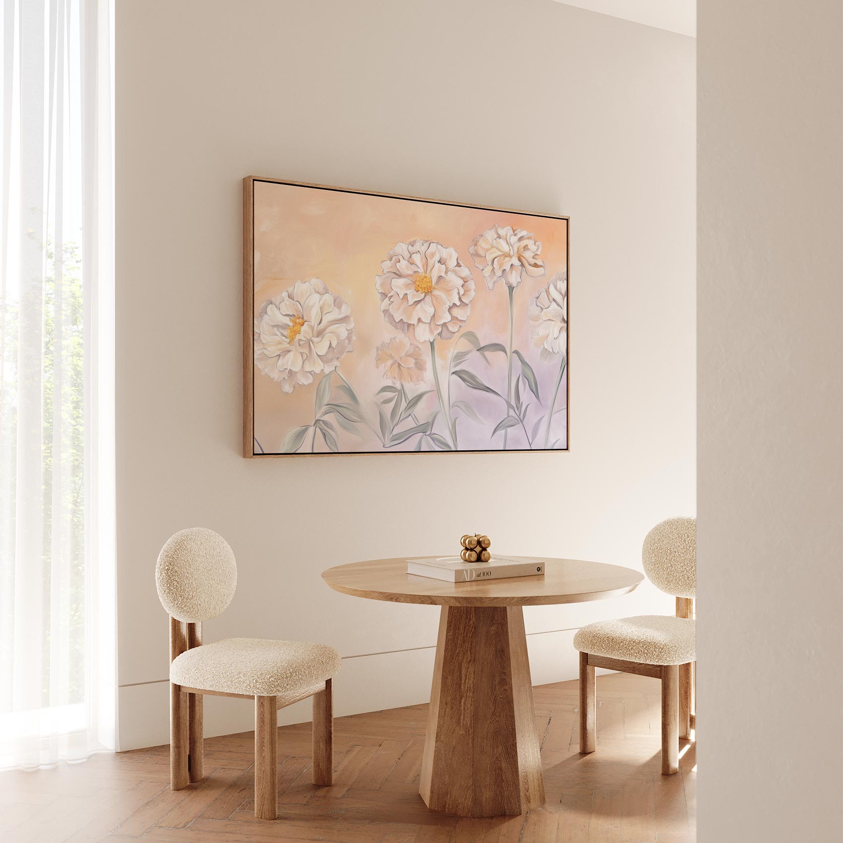 Witte bloemen op roze achtergrond - Afbeelding 5
