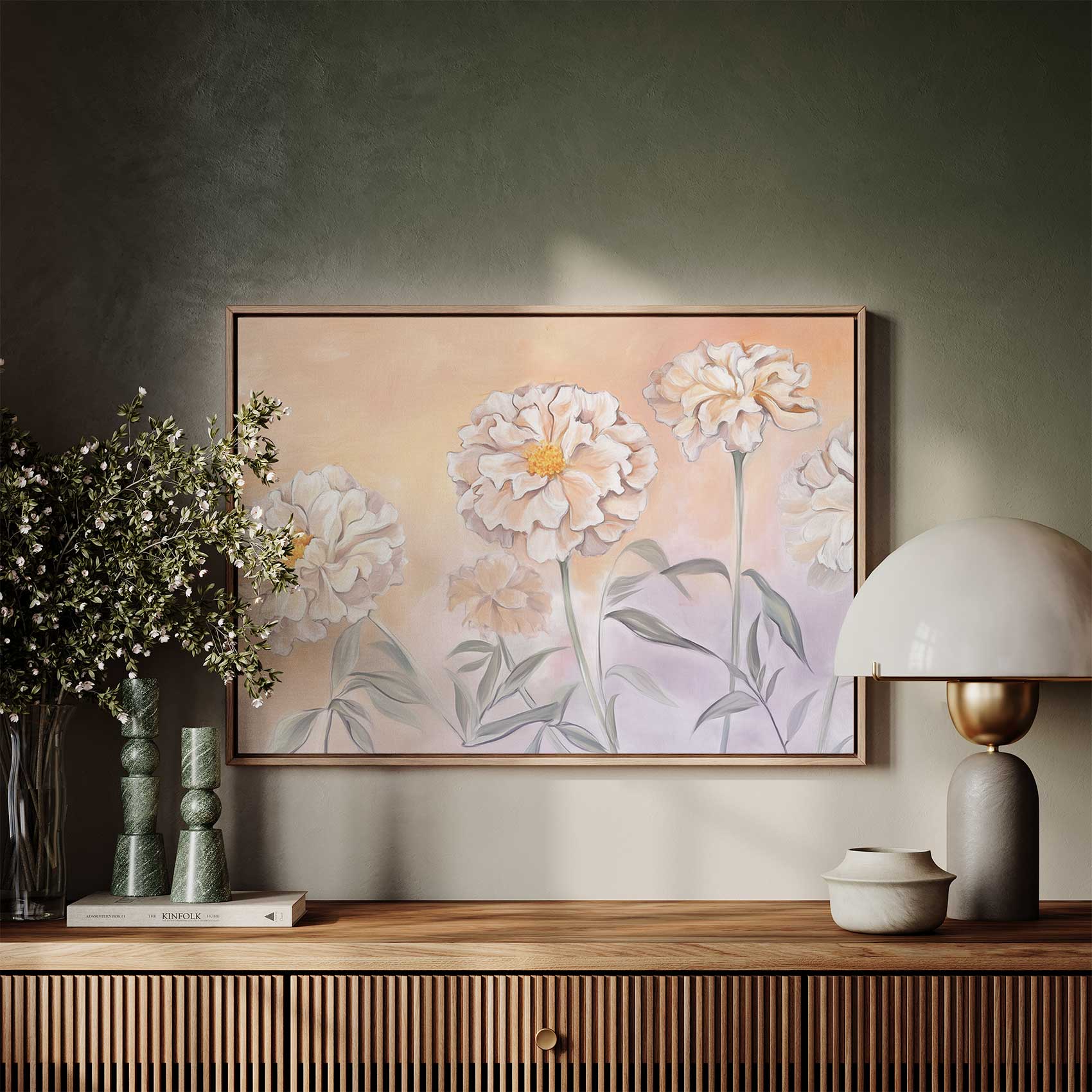 Witte bloemen op roze achtergrond - Afbeelding 7