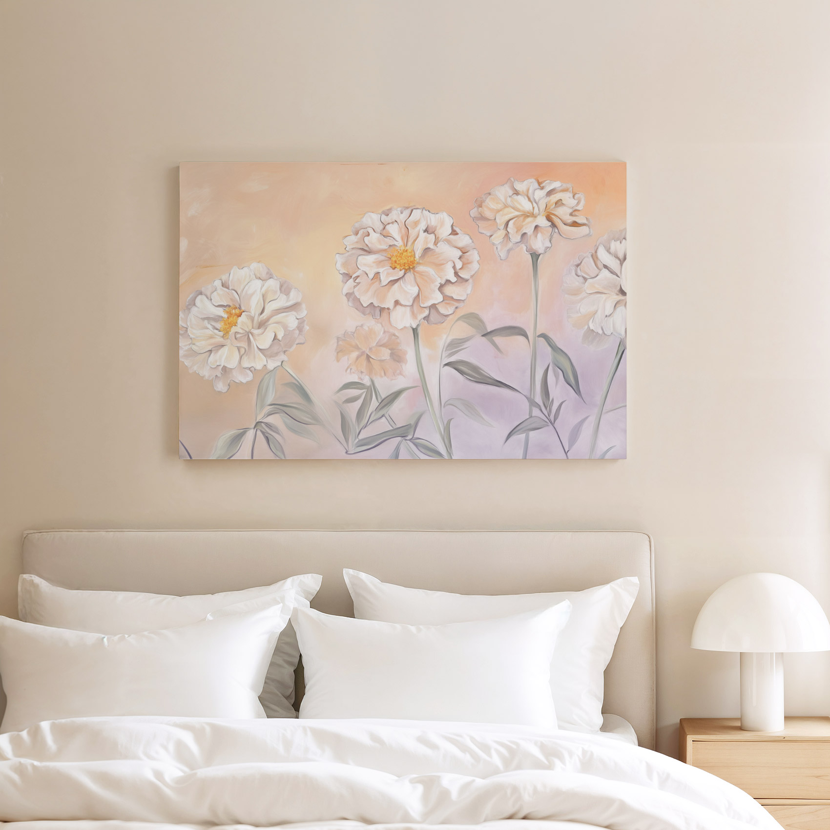 Witte bloemen op roze achtergrond - Afbeelding 8