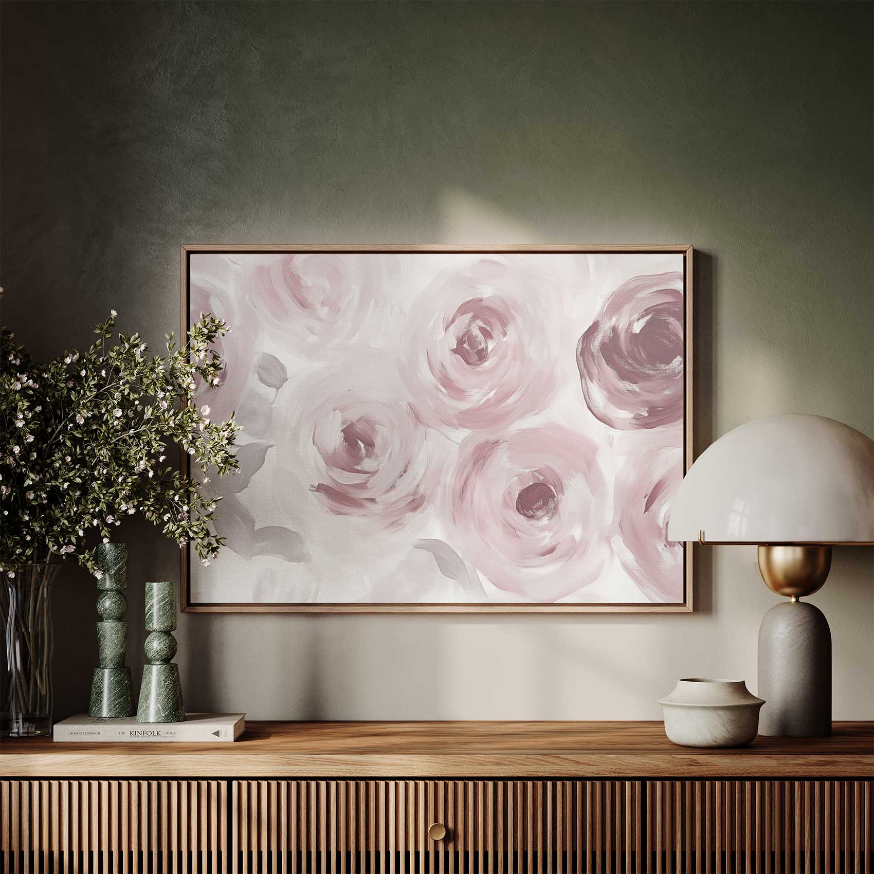 Roze-witte abstracte rozen - Afbeelding 6