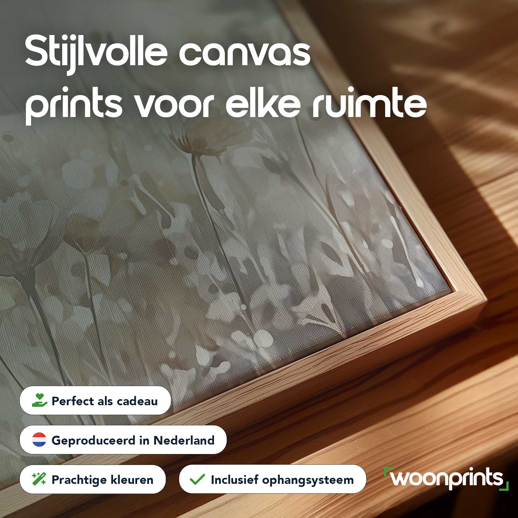 Zacht Witte Bloemenveld - Afbeelding 3