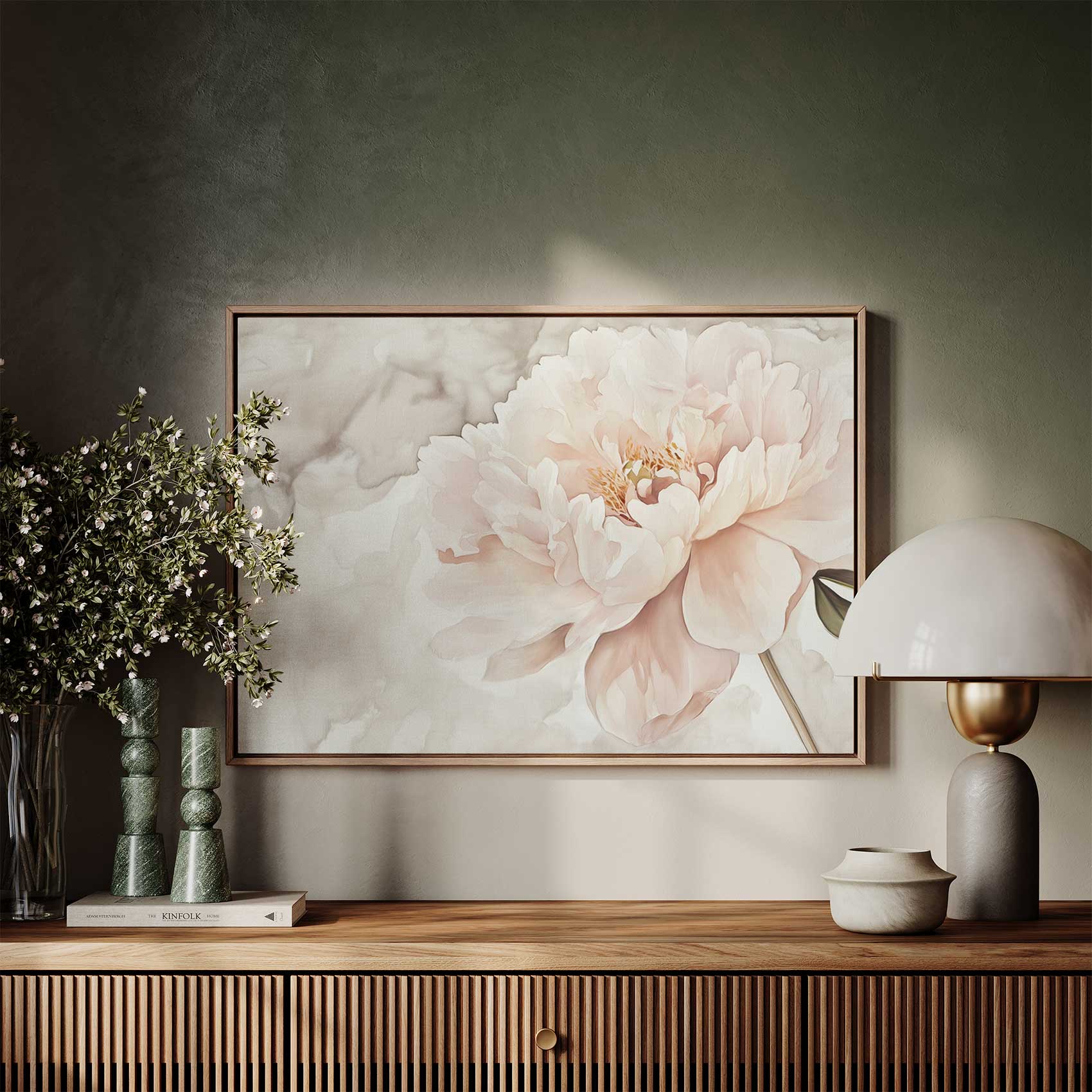 Prachtige roze pioen aquarel - Afbeelding 7