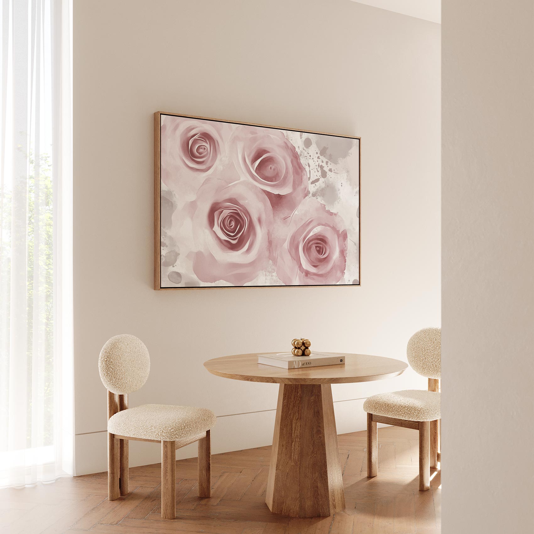 Zachte roze watercolorrozen - Afbeelding 4