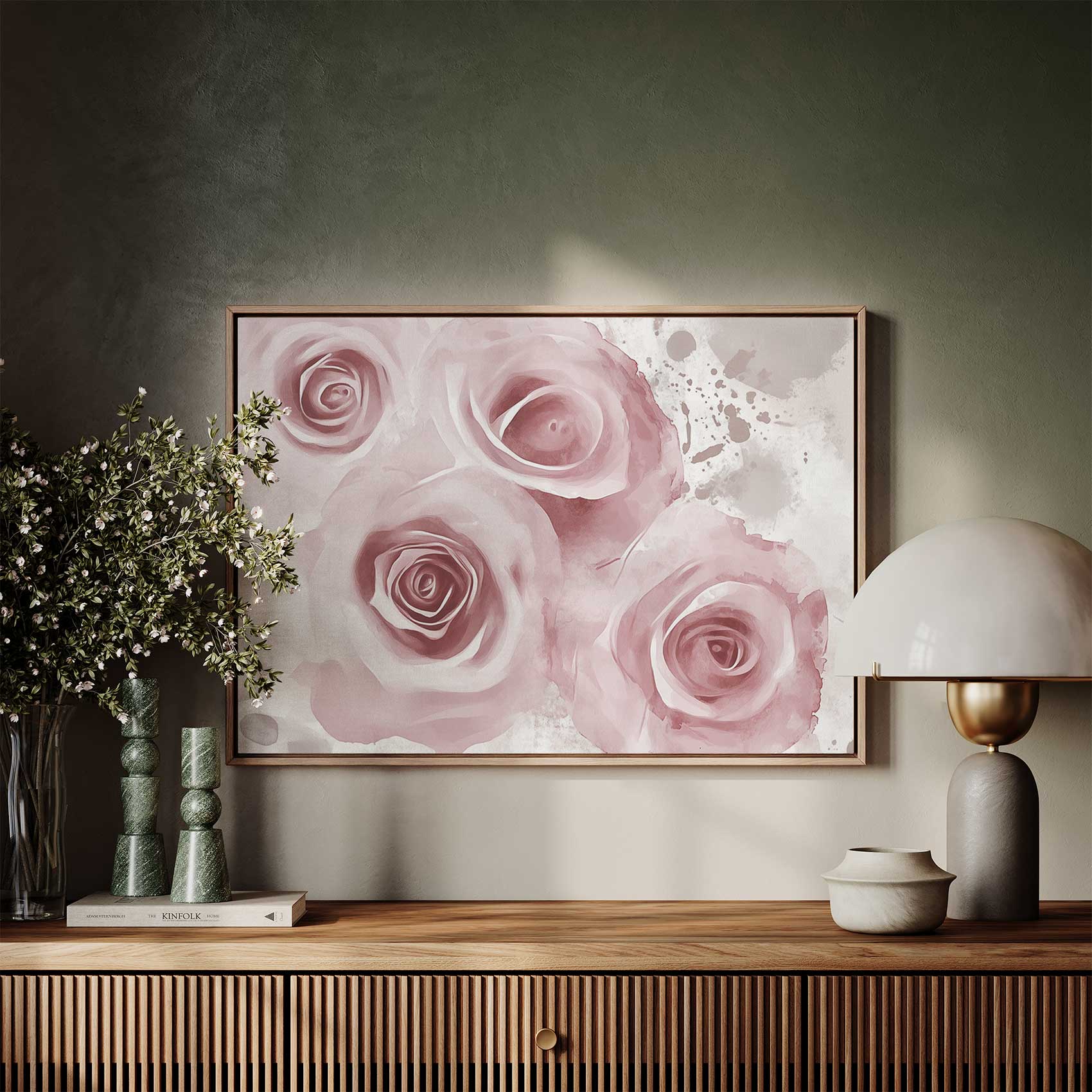 Zachte roze watercolorrozen - Afbeelding 6