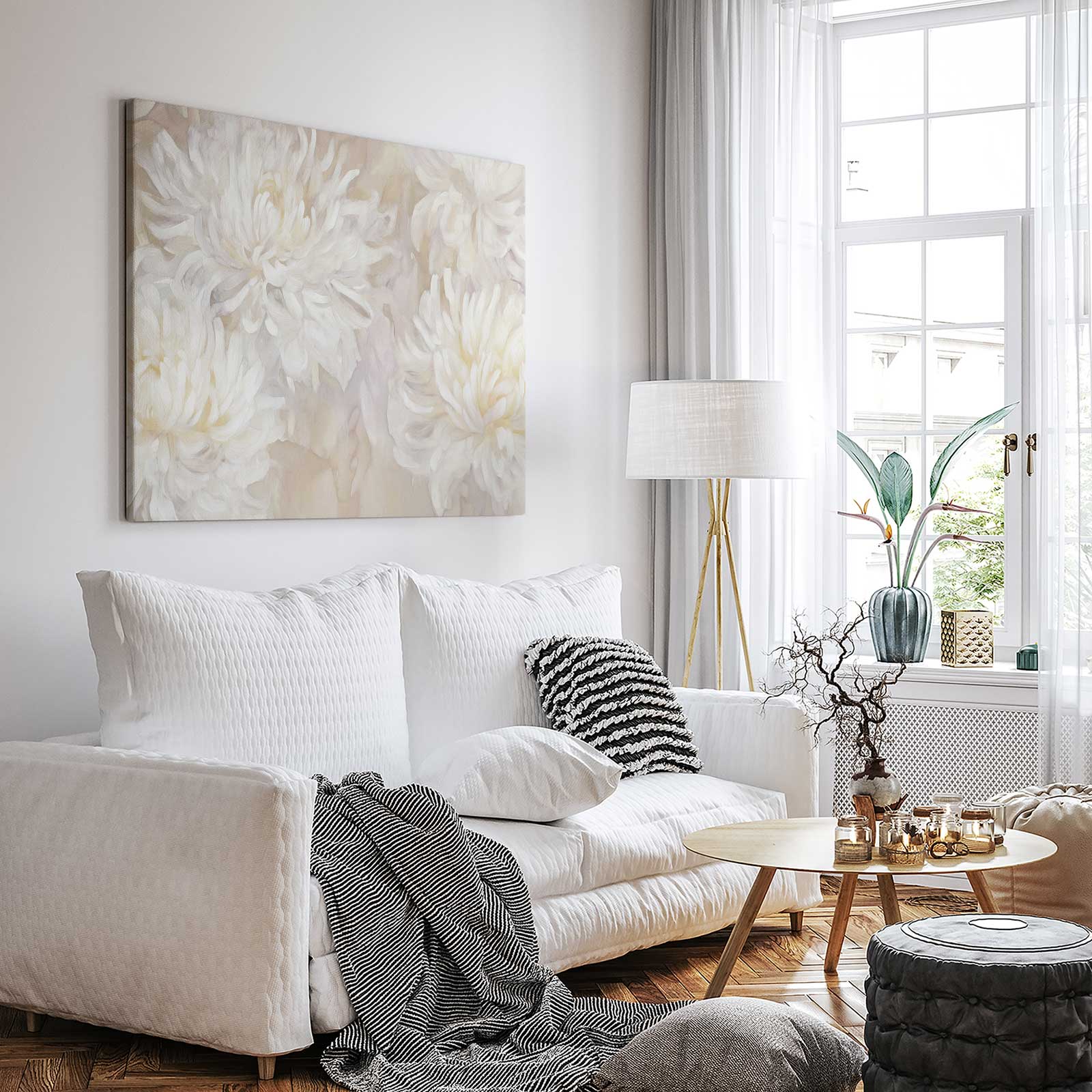 Witte chrysanten bloemenpracht - Afbeelding 2