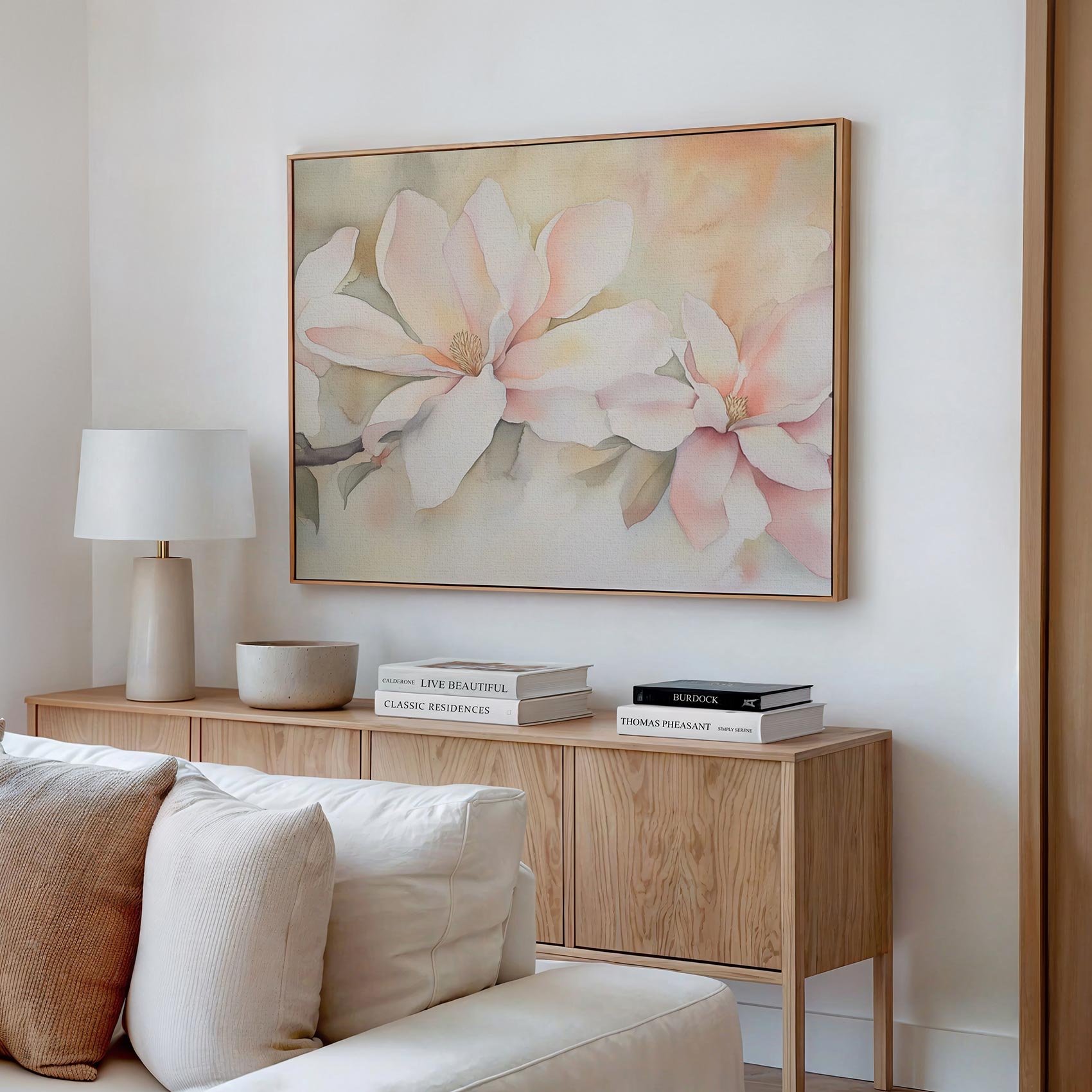 Zachtroze bloementak aquarel - Afbeelding 2